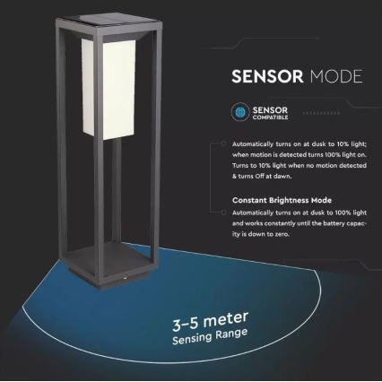 LED Aurinkovalo anturilla SAMSUNG CHIP LED/2W/3,7V IP65