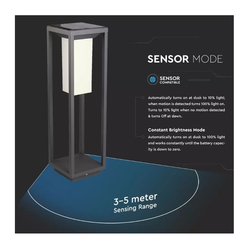 LED Aurinkovalo anturilla SAMSUNG CHIP LED/2W/3,7V IP65