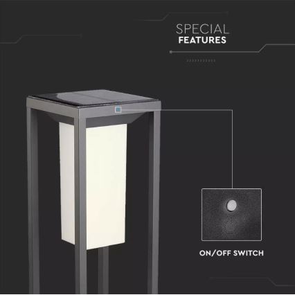 LED Aurinkovalo anturilla SAMSUNG CHIP LED/2W/3,7V IP65