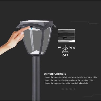 LED Aurinkovalo LED/2W/230V 93 cm 3000/6000K IP65