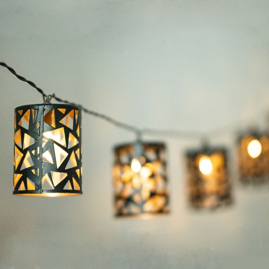 LED-aurinkovaloketju 10xE12/3,65m IP44 lämmin valkoinen