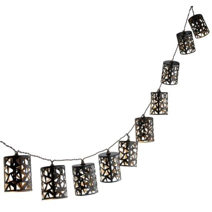 LED-aurinkovaloketju 10xE12/3,65m IP44 lämmin valkoinen