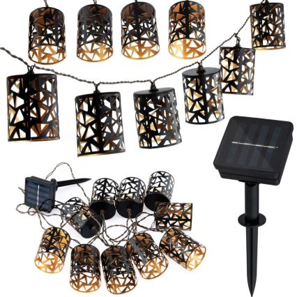 LED-aurinkovaloketju 10xE12/3,65m IP44 lämmin valkoinen