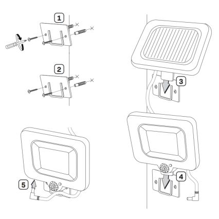 LED-aurinkovalonheitin anturilla DUO LED/1W/3,7V 1200 mAh IP44