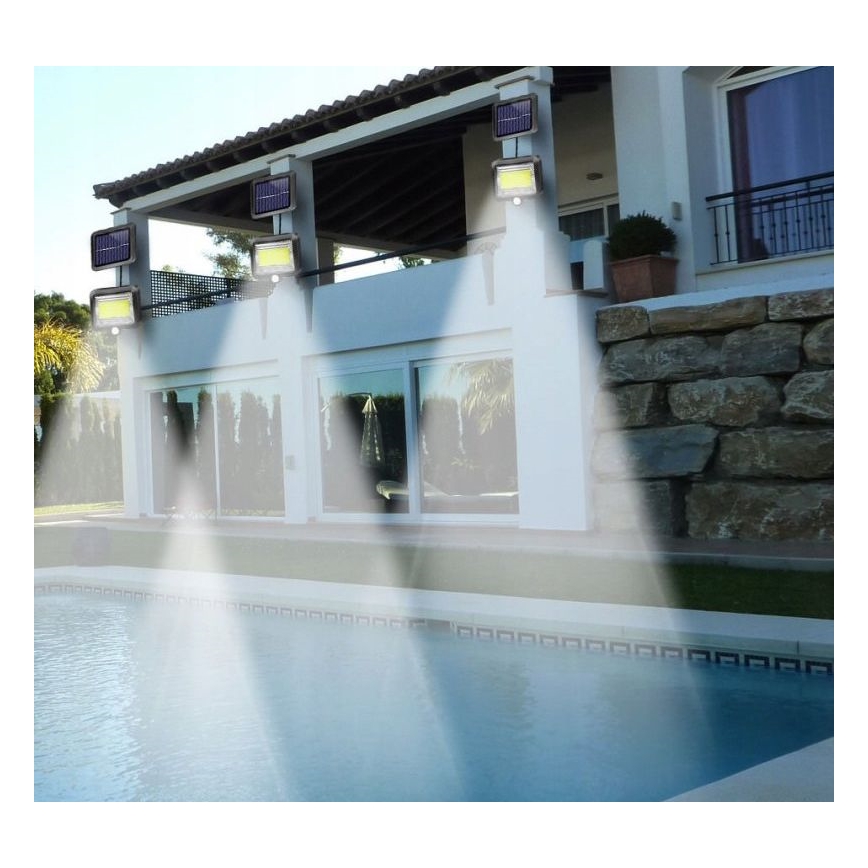 LED-aurinkovalonheitin anturilla INTEGRA LED/3W/3,7V 1200 mAh IP44 + kauko-ohjaus