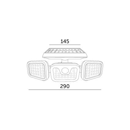 LED-aurinkovalonheitin anturilla LED/1,5W/3,7V 6000K IP44