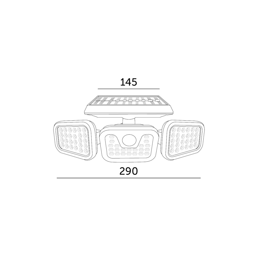 LED-aurinkovalonheitin anturilla LED/1,5W/3,7V 6000K IP44