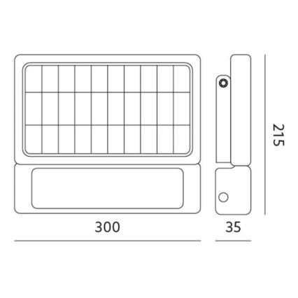 LED-aurinkovalonheitin anturilla LED/10W/3,7V 4000K IP65 7200 mAh