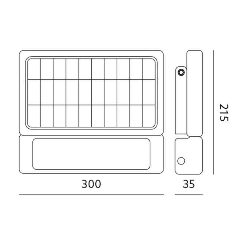 LED-aurinkovalonheitin anturilla LED/10W/3,7V 4000K IP65 7200 mAh