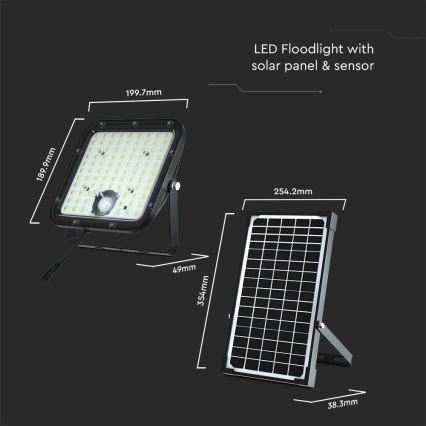 LED-aurinkovalonheitin anturilla LED/30W/6,4V 4000K + kauko-ohjaus