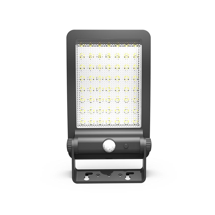 LED-aurinkovalonheitin anturilla LED/5W/3,7V 4000K IP54 musta