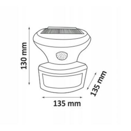 LED-aurinkovalonheitin anturilla LED/5W/3,7V IP44
