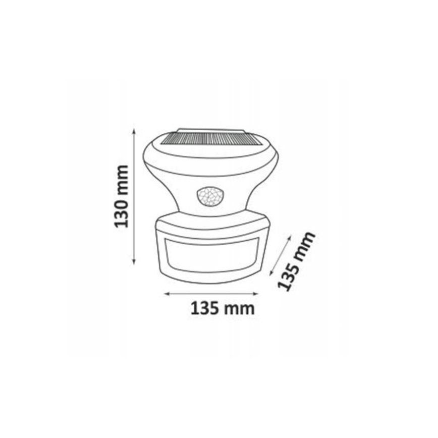 LED-aurinkovalonheitin anturilla LED/5W/3,7V IP44
