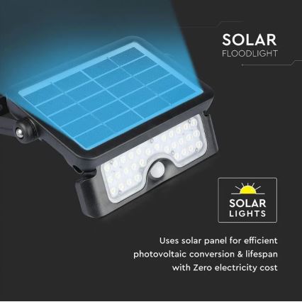 LED Aurinkovalonheitin anturilla LED/5W/3,7V IP65 4000K