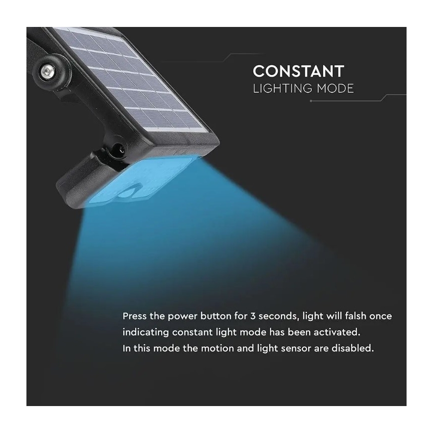 LED Aurinkovalonheitin anturilla LED/5W/3,7V IP65 4000K