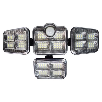 LED Aurinkovalonheitin liike- ja hämärätunnistimella LED/30W/3,7V 2400 mAh IP47 + kauko-ohjaus