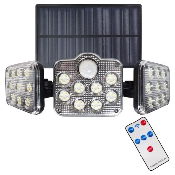 LED Aurinkovalonheitin liike- ja hämärätunnistimella LED/20W/3,7V 1200 mAh IP44 + kauko-ohjaus