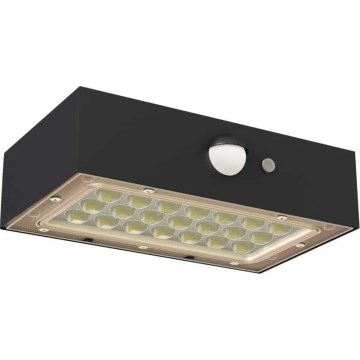 LED Aurinkovalonheitin liiketunnistimella LED/3,7V 1200mAh 4000K IP65 musta
