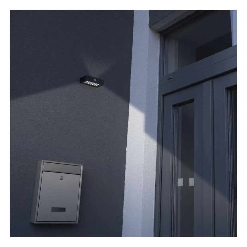 LED Aurinkovalonheitin liiketunnistimella LED/3,7V 1200mAh 4000K IP65 musta