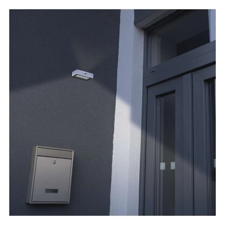 LED Aurinkovalonheitin liiketunnistimella LED/3,7V 1200mAh 4000K IP65 valkoinen