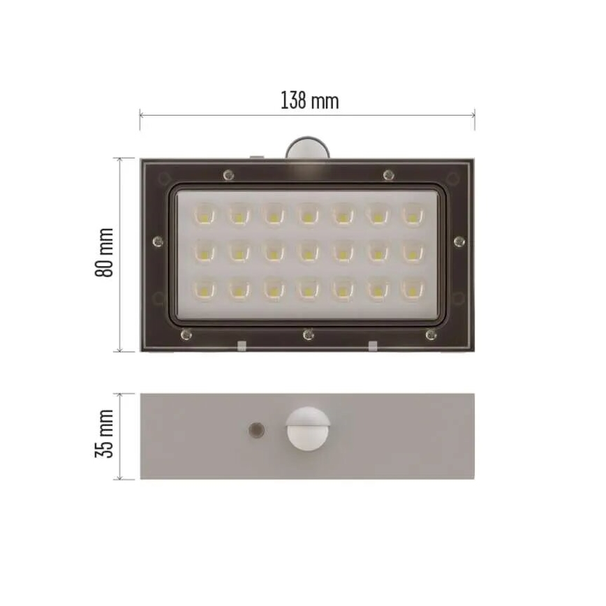 LED Aurinkovalonheitin liiketunnistimella LED/3,7V 1200mAh 4000K IP65 valkoinen
