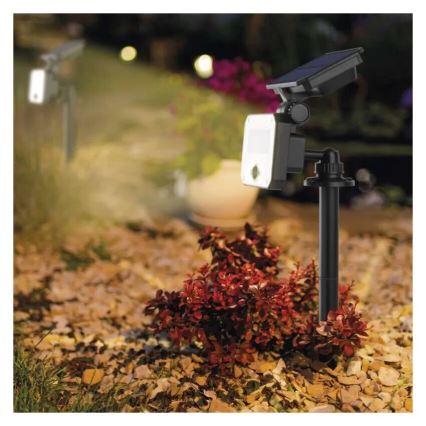 LED Aurinkovalonheitin liiketunnistimella SPILO LED/3,7V 3600mAh 4000K IP54 + kauko-ohjaus