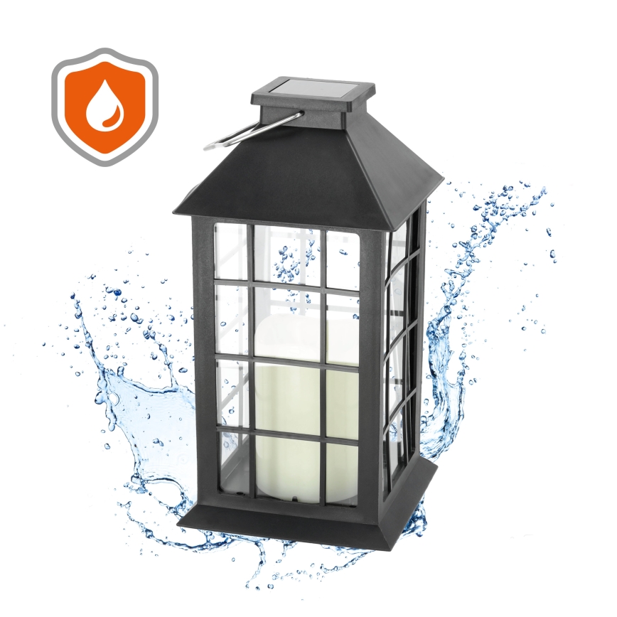 LED Aurinkovoimariippuvalo LED/0,02W/1,2V 2700K IP44 musta