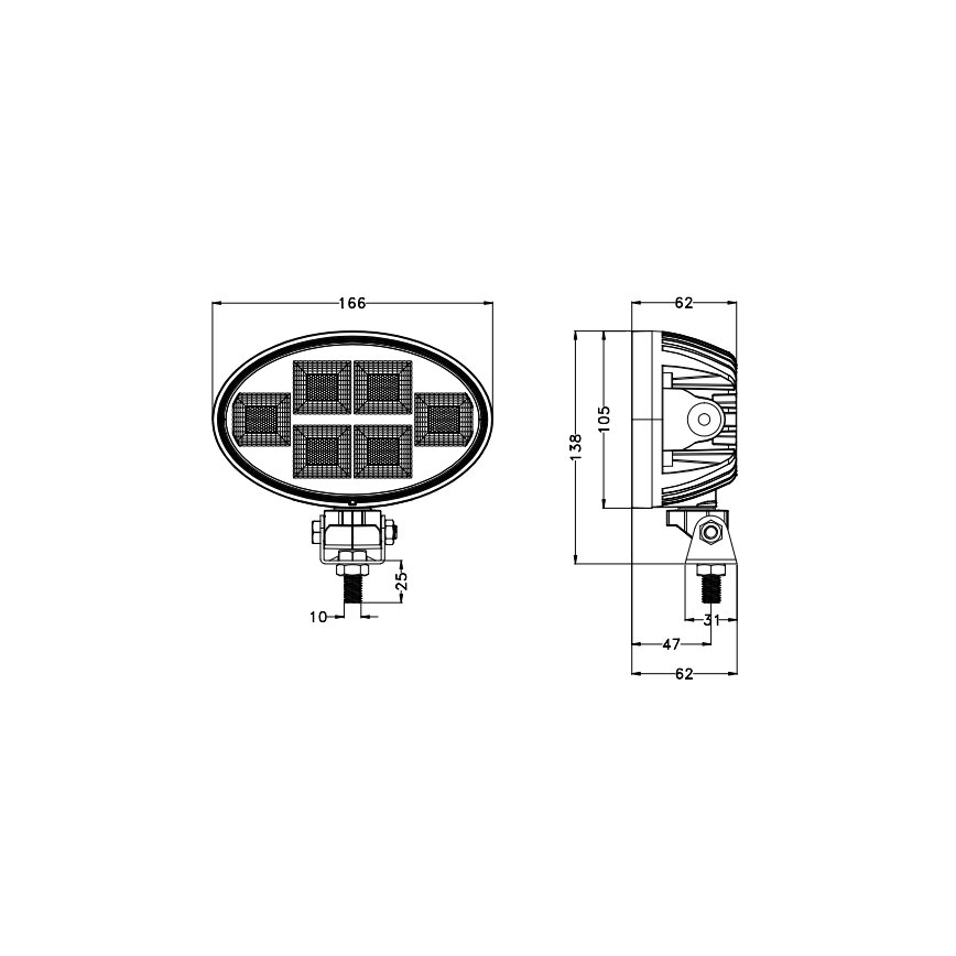 LED Auton kohdevalo BLACK LED/150W/10-30V IP69 5700K soikea