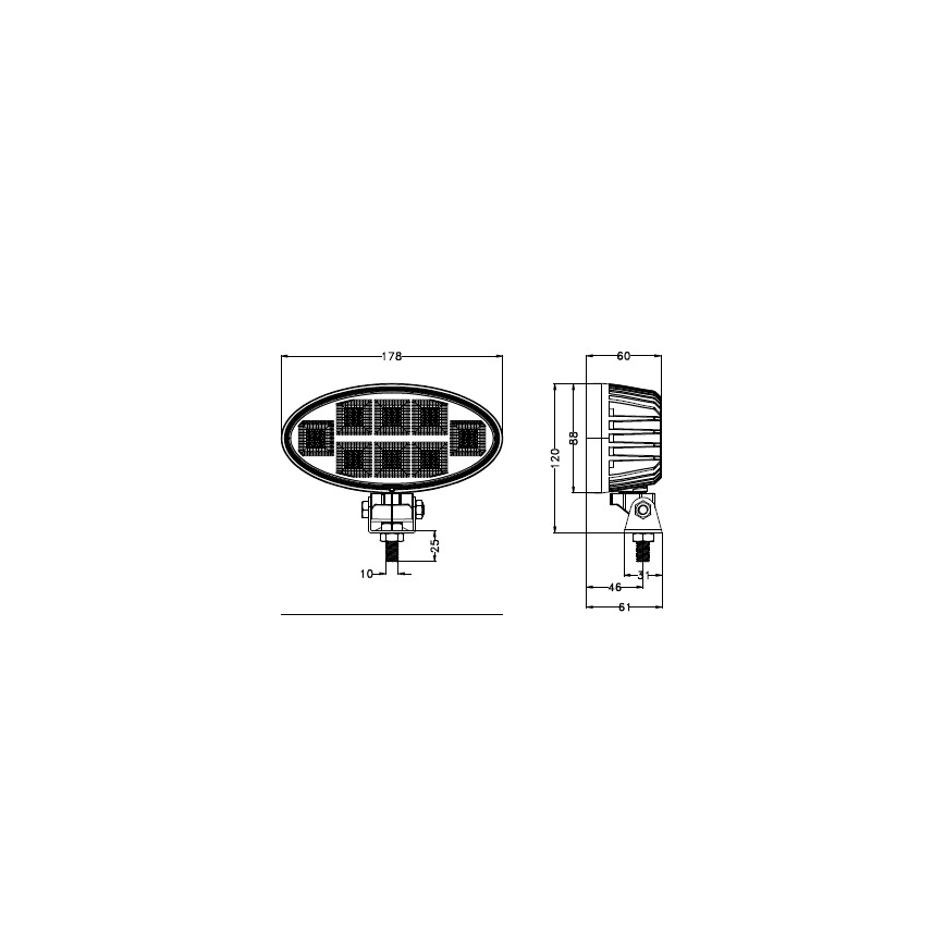 LED Auton kohdevalo BLACK LED/160W/10-30V IP69 5700K soikea