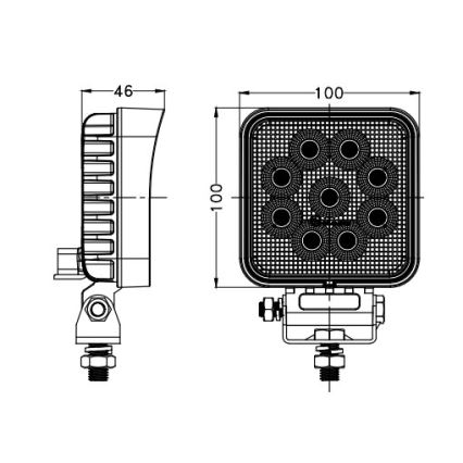 LED Auton kohdevalo BLACK LED/36W/10-30V IP69 5700K kulmikas