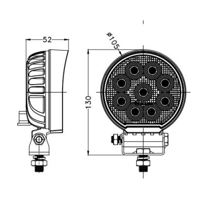 LED Auton kohdevalo BLACK LED/36W/10-30V IP69 5700K pyöreä