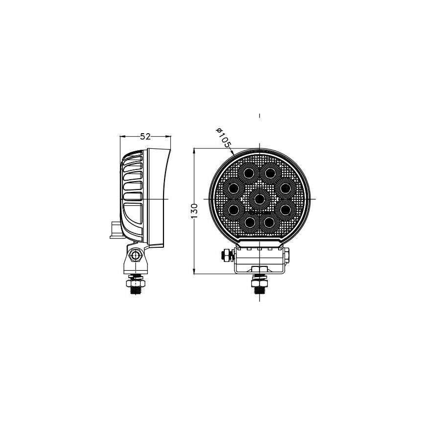 LED Auton kohdevalo BLACK LED/36W/10-30V IP69 5700K pyöreä