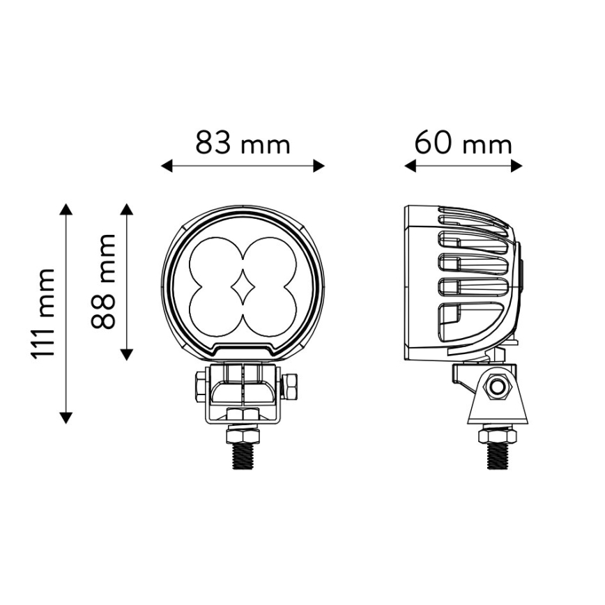 LED Auton kohdevalo BLACK LED/40W/10-30V IP69 5700K pyöreä