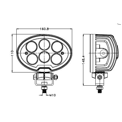 LED Auton kohdevalo BLACK LED/60W/10-30V IP69 5700K soikea