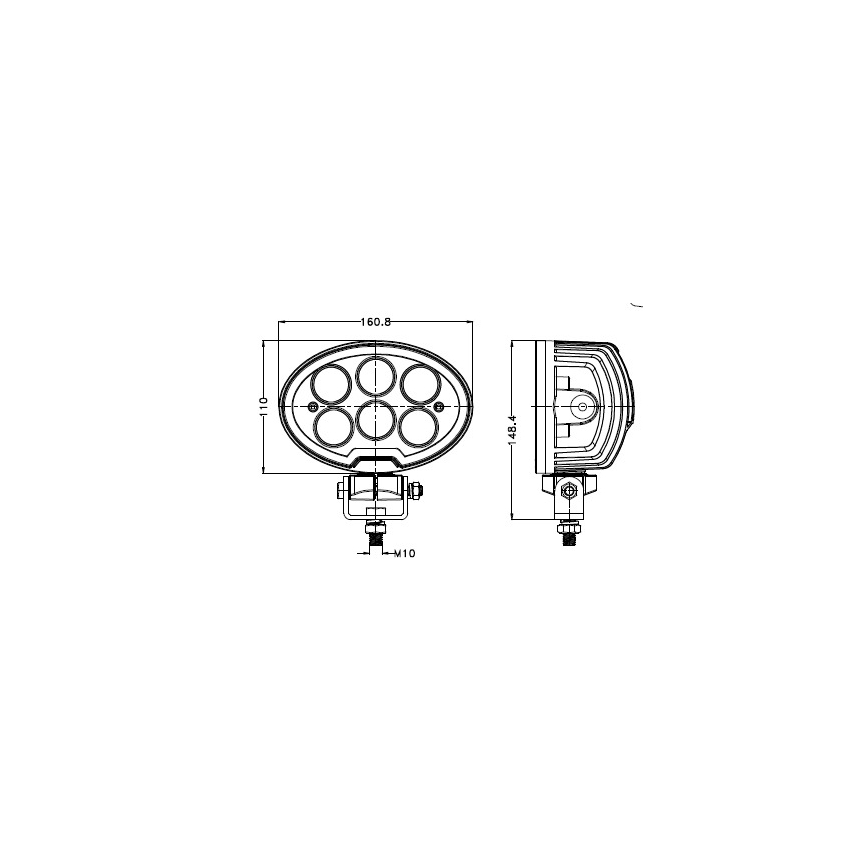 LED Auton kohdevalo BLACK LED/60W/10-30V IP69 5700K soikea