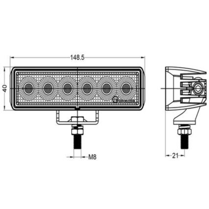 LED-auton kohdevalo OSRAM LED/24W/10-30V IP68 5700K