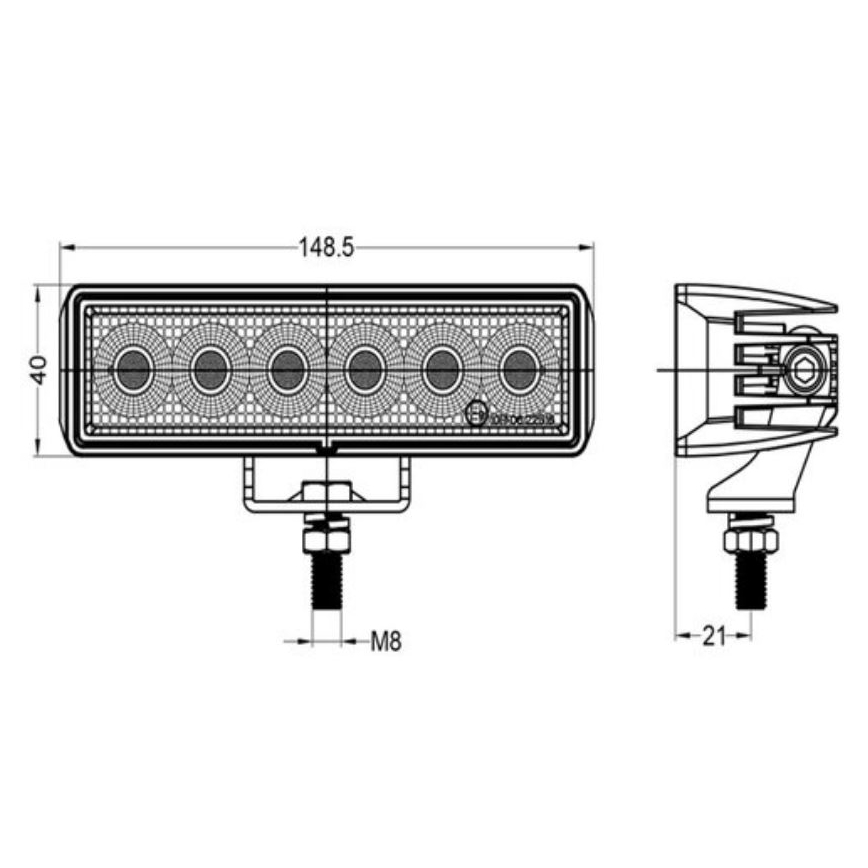 LED-auton kohdevalo OSRAM LED/24W/10-30V IP68 5700K