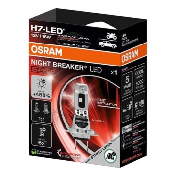LED-autopolttimo NIGHT BREAKER SPEED H7 PX26d/16W/12V 6000K - Osram