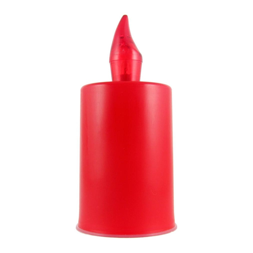 LED Candle LED/2xAA lämpimänvalkoinen 10,8 cm punainen