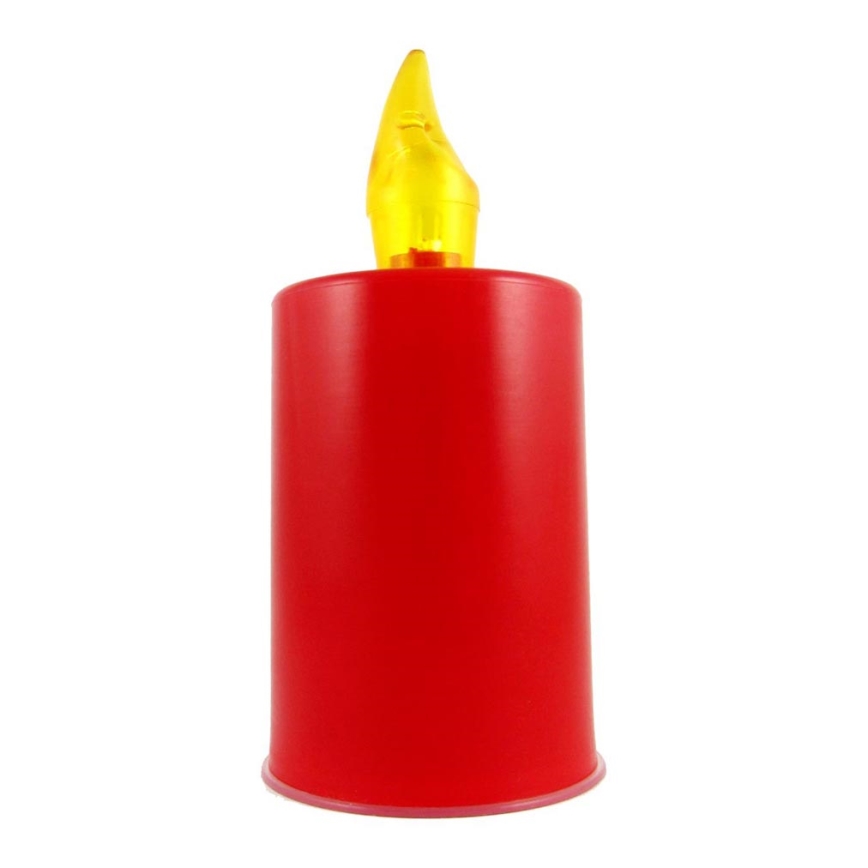 LED Candle LED/2xAA lämpimänvalkoinen 10,8 cm punainen