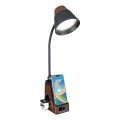 LED+CCT himmennettävä pöytävalaisin langattomalla QI-latauksella IDEAL LED/8W/230V 2700/4000/5000K ruskea