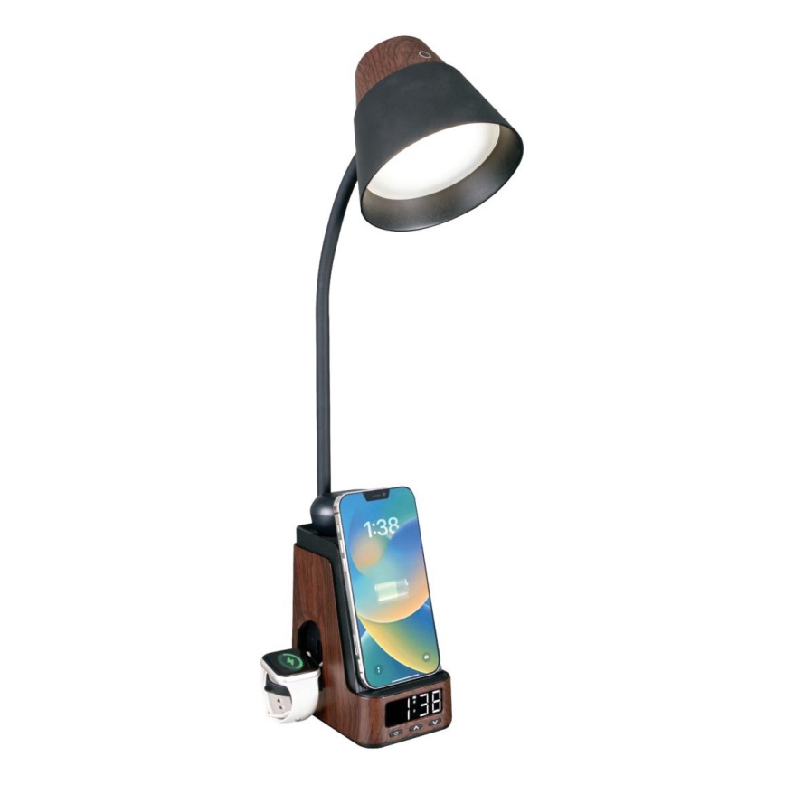 LED+CCT himmennettävä pöytävalaisin langattomalla QI-latauksella IDEAL LED/8W/230V 2700/4000/5000K ruskea