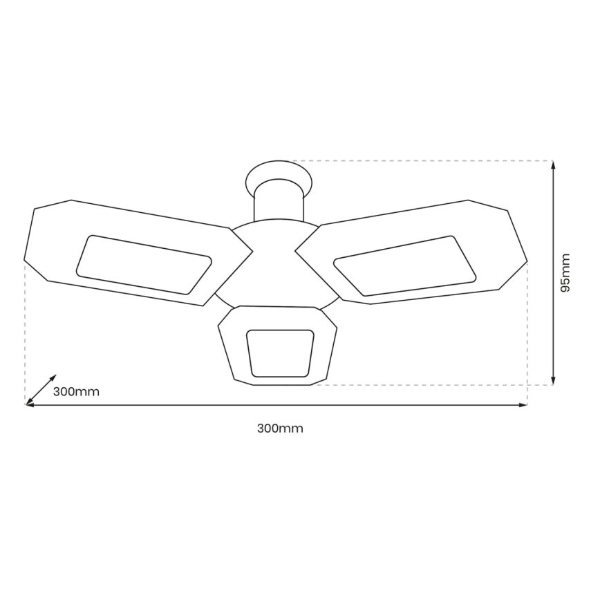 LED Ceiling valonheitin 3xE27/16,7W/230V 4000K