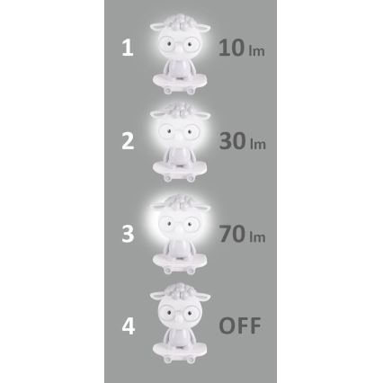 LED Dimming lasten yövalaisin LED / 2,5W / 230V lammas harmaa