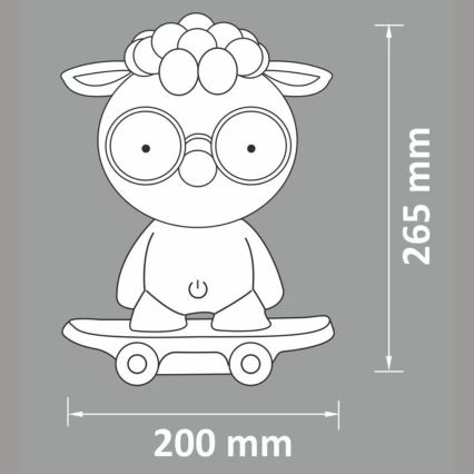 LED Dimming lasten yövalaisin LED / 2,5W / 230V lammas harmaa
