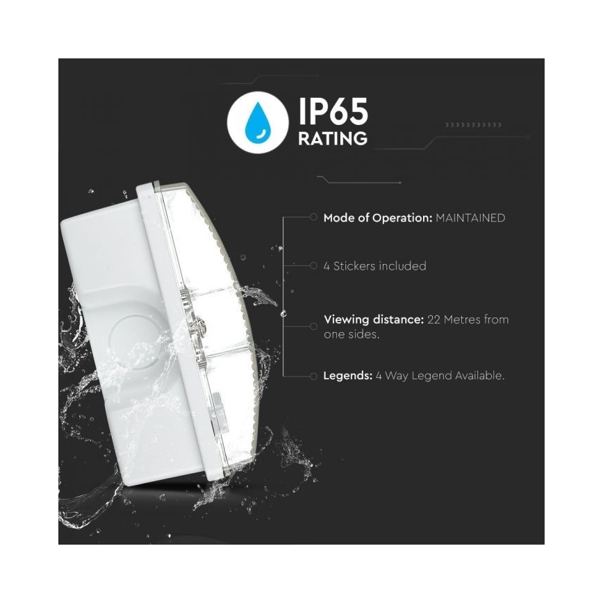 LED Hätävalaisin EMERGENCY EXIT LED/3W/230V IP65 6000K 1200mAh