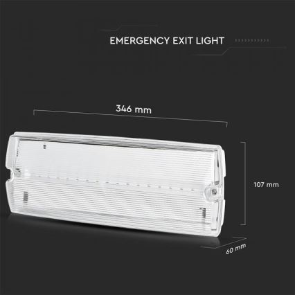 LED Hätävalaisin EMERGENCY EXIT LED/3W/230V IP65 6000K 1200mAh