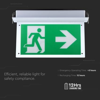 LED Hätävalo EMERGENCY EXIT SAMSUNG CHIP LED/2W/230V 6000K