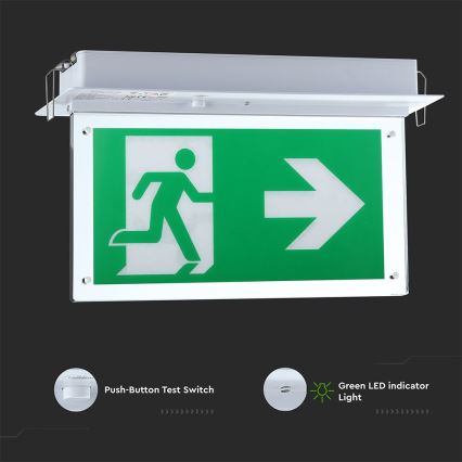 LED Hätävalo EMERGENCY EXIT SAMSUNG CHIP LED/2W/230V 6000K