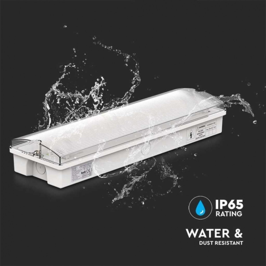 LED-hätävalo säännöllisen toimintatestin kanssa EMERGENCY EXIT LED/3W/230V 6400K IP65